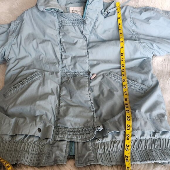 Vintage 80s Kent Street Womens Jacket Size Small Ski Pastel Blue Retro Full Zip - Picture 12 of 15